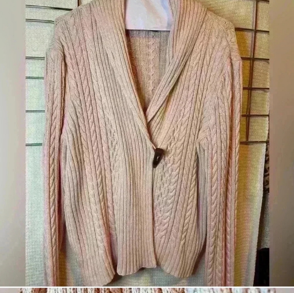 Chaps by Ralph Lauren pink cardigan